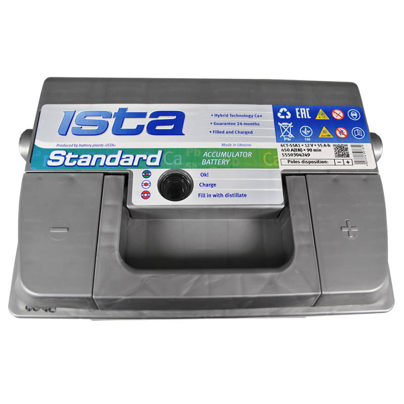 Автомобільний акумулятор  ISTA Standard  55Аh 450А R+ (L1)