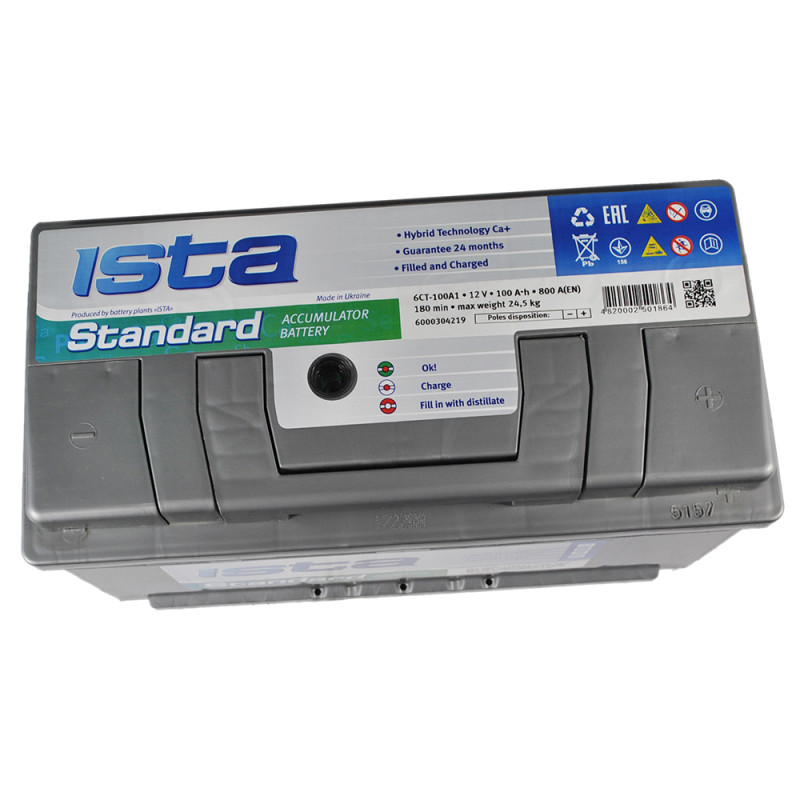 Автомобільний акумулятор ISTA Standard 100Аh 840А R+ (L5)