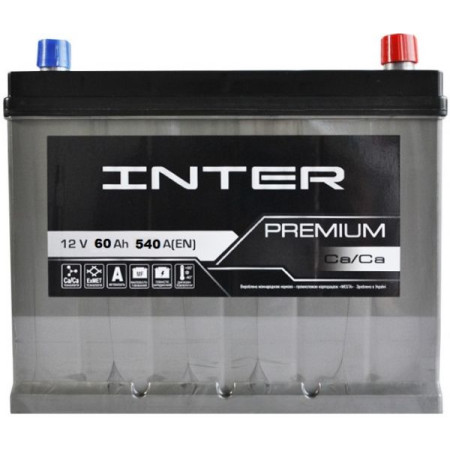 Автомобільний акумулятор INTER Premium Asia 60Ah 540A R+ (D23)