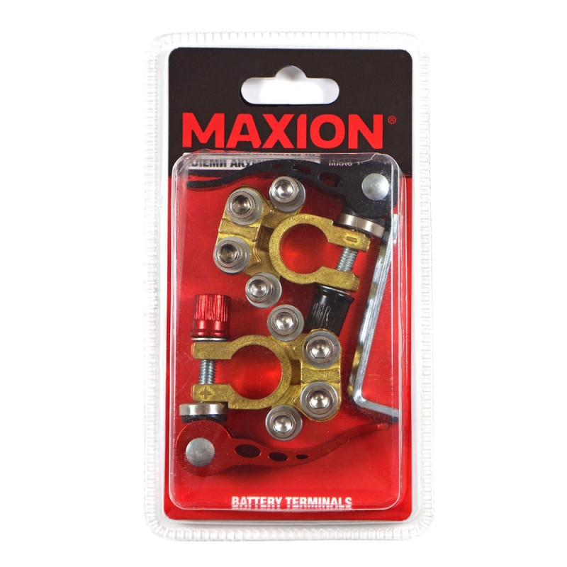 Клеми акумуляторні MAXION MXAC-TCS401 пара, швидкозатискні, латунь
