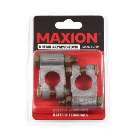 Клеми акумуляторні MAXION MXAC-TL109 пара, вантажні з болтовим затискачем, євро, свинцеві