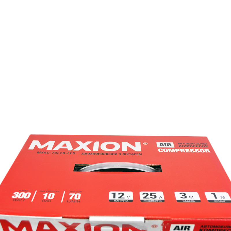 Автомобільний компресор двопоршневий MAXION MXAC-70L2K-LED