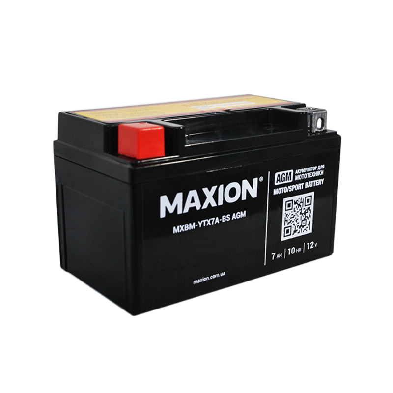 Мото акумулятор MAXION MXBM-YTX7A-BS (12V, 7Ah, 90A, +/-)