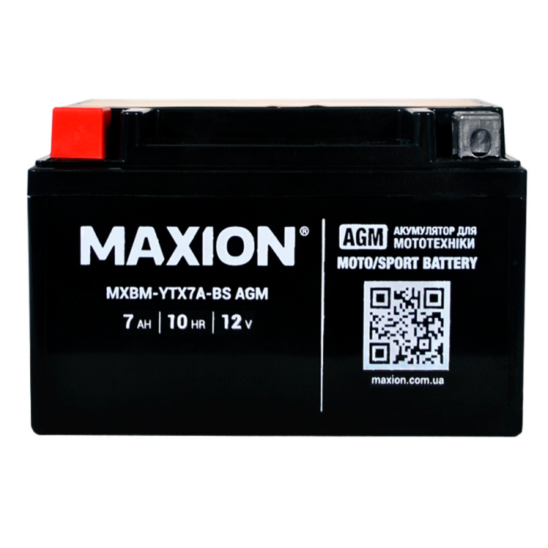 Мото акумулятор MAXION MXBM-YTX7A-BS (12V, 7Ah, 90A, +/-)