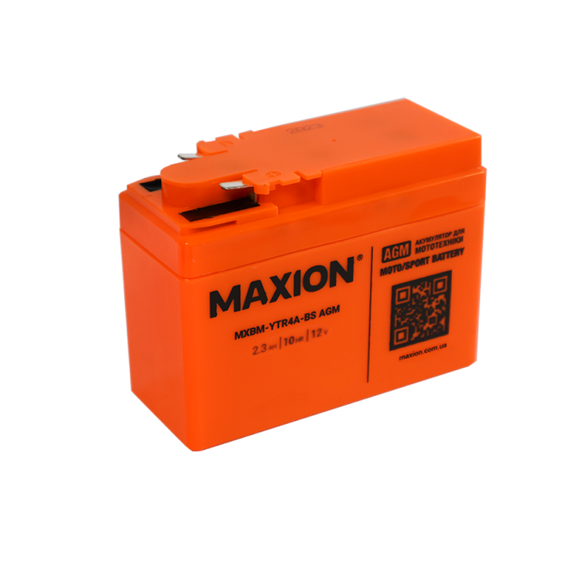 Мото акумулятор MAXION MXBM-YTR4A-BS (12V, 2,3Ah, 30A, -/+)