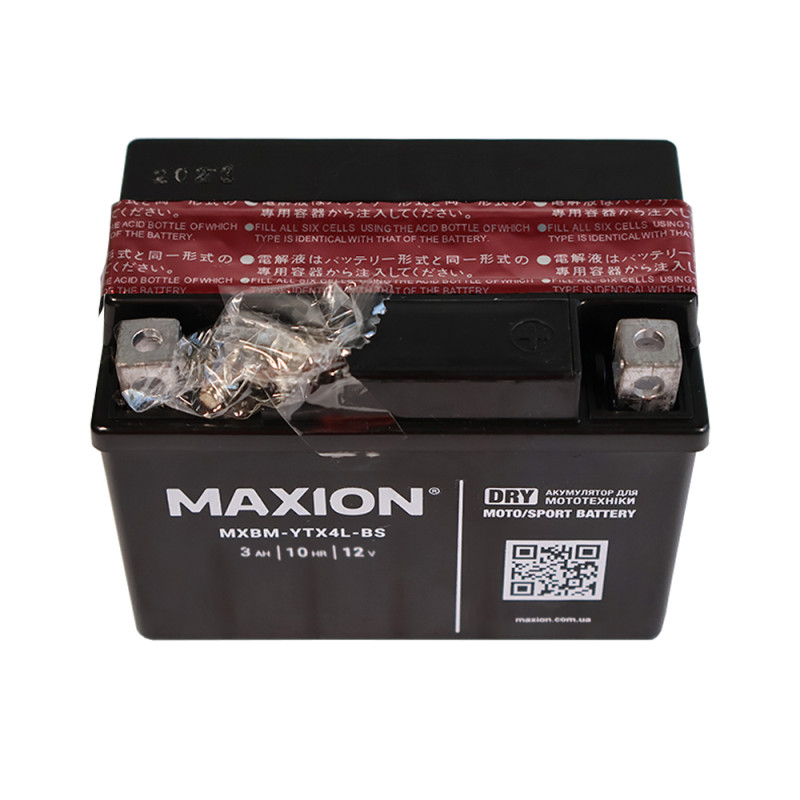 Мото акумулятор MAXION MXBM-YTX4L-BS (12V, 4Ah, 50A, -/+)
