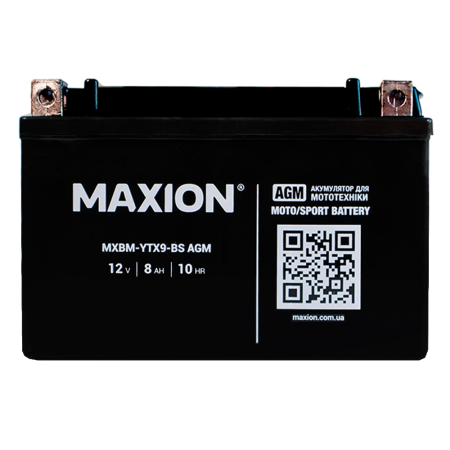 Мото акумулятор MAXION MXBM-YTX9-BS (12V, 9Ah, 120A, +/-)