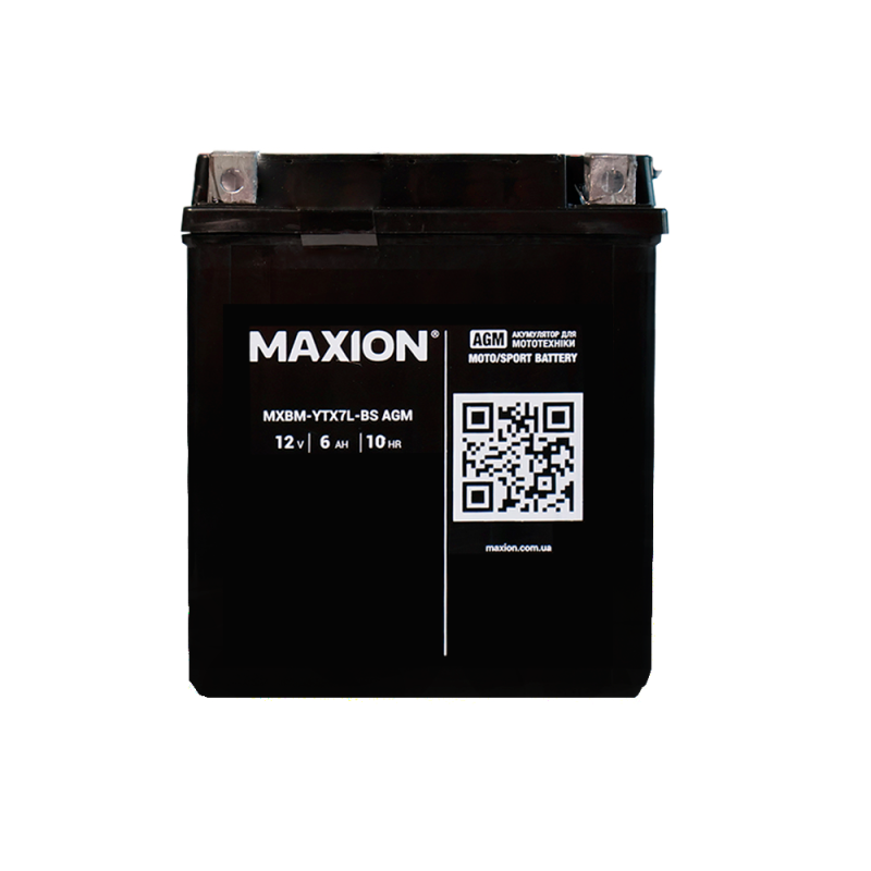 Мото акумулятор MAXION MXBM-YTX7L-BS (12V, 7Ah, 85A, -/+)