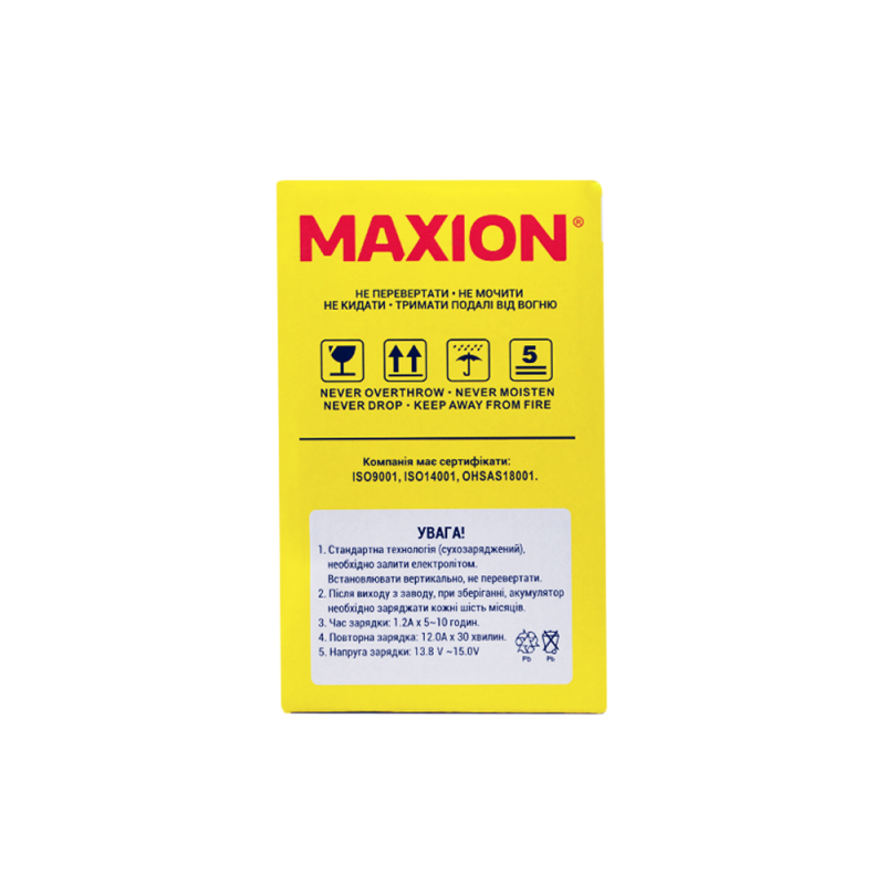 Мото акумулятор MAXION MXBM-YTX14-BS (12V, 12Ah, 160A, +/-)