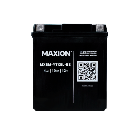 Мото акумулятор MAXION MXBM-YTX5L-BS (12V, 5Ah, 70A, -/+)