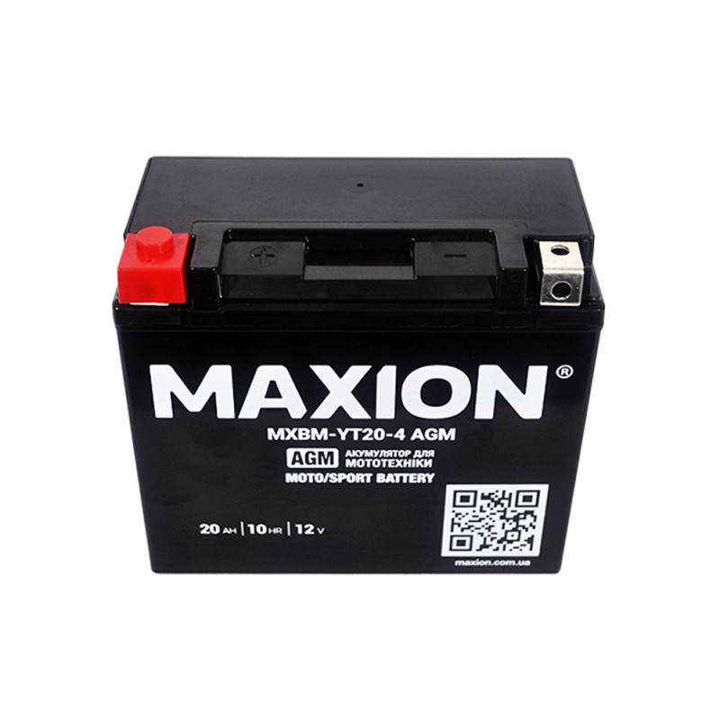 Мото акумулятор MAXION MXBM-YT20-4 (12V, 20Ah, 330A, +/-)