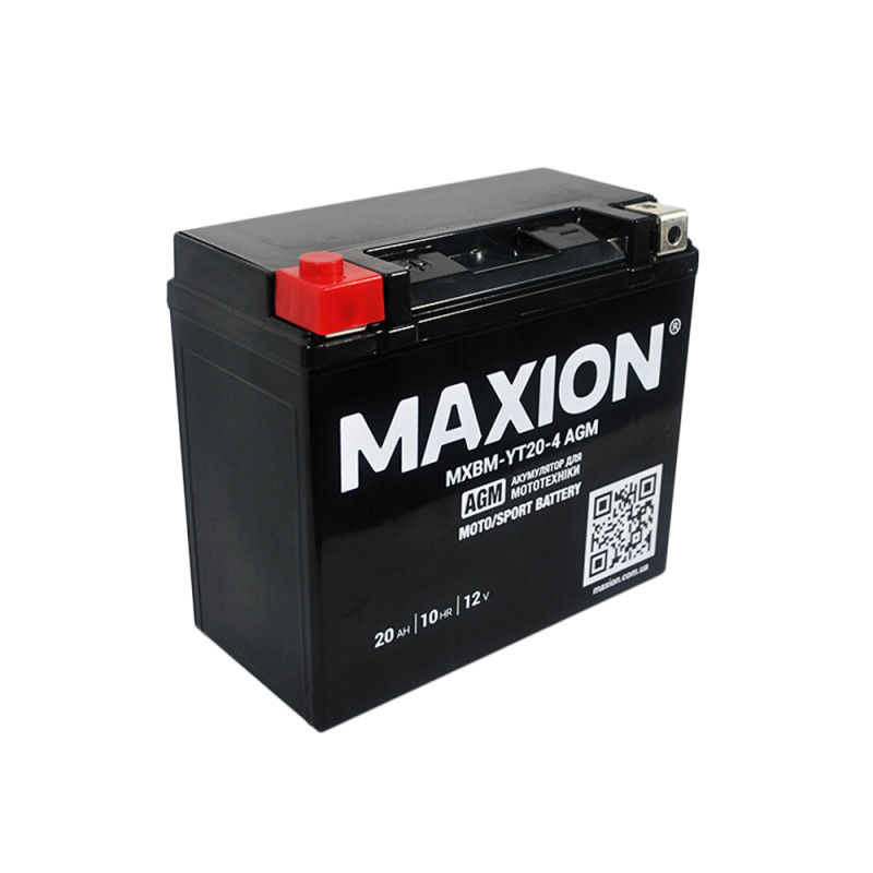 Мото акумулятор MAXION MXBM-YT20-4 (12V, 20Ah, 330A, +/-)