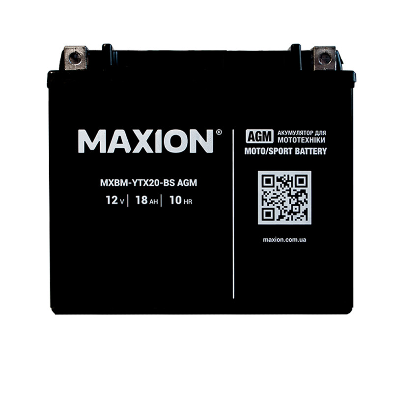 Мото акумулятор MAXION MXBM-YTX20-BS (12V, 18Ah, 260A, +/-)