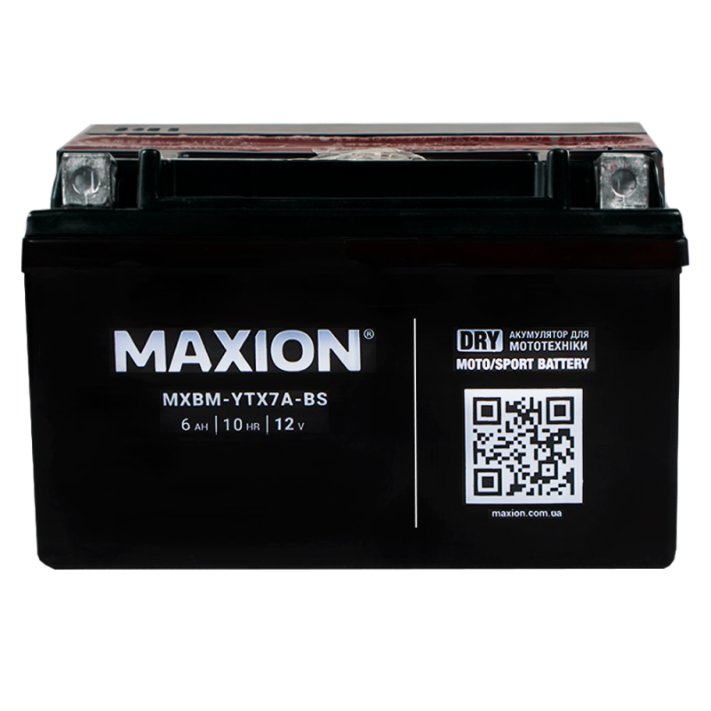 Мото акумулятор MAXION MXBM-YTX7A-BS (12V, 6Ah, 90A, +/-)