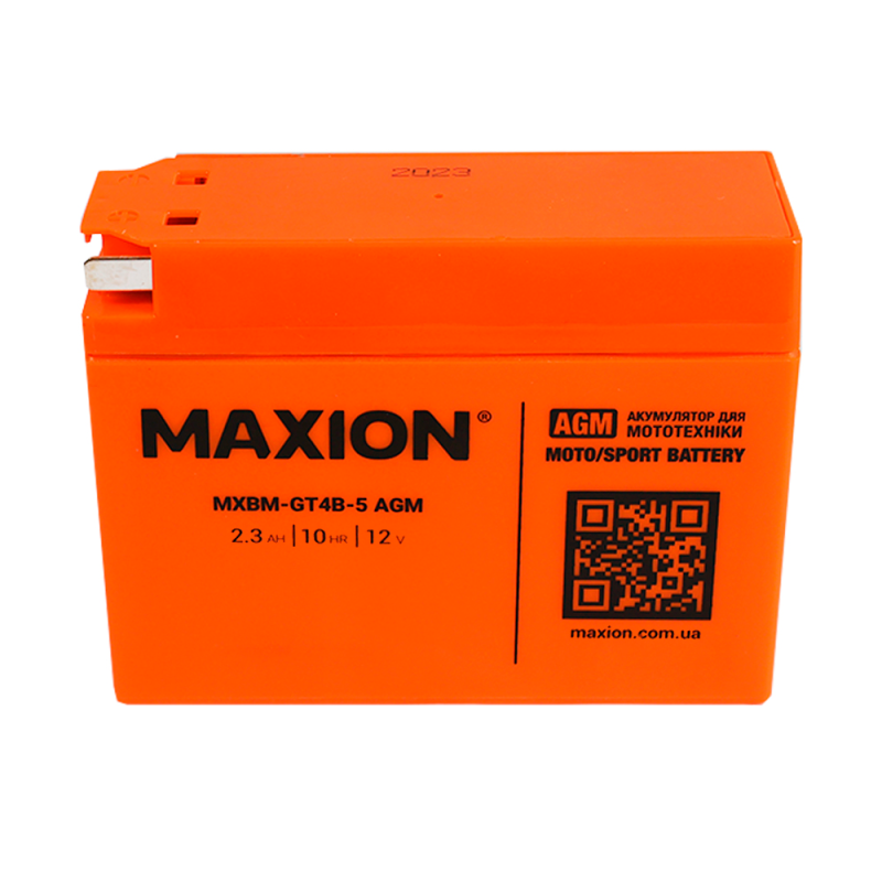 Мото акумулятор MAXION MXBM-GT4B-5 (12V, 2,3Ah, 30A, -/+)