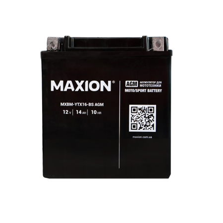 Мото акумулятор MAXION MXBM-YTX16-BS (12V, 14Ah, 180A, +/-)