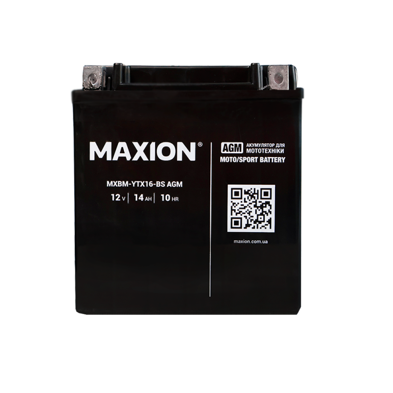 Мото акумулятор MAXION MXBM-YTX16-BS (12V, 14Ah, 180A, +/-)