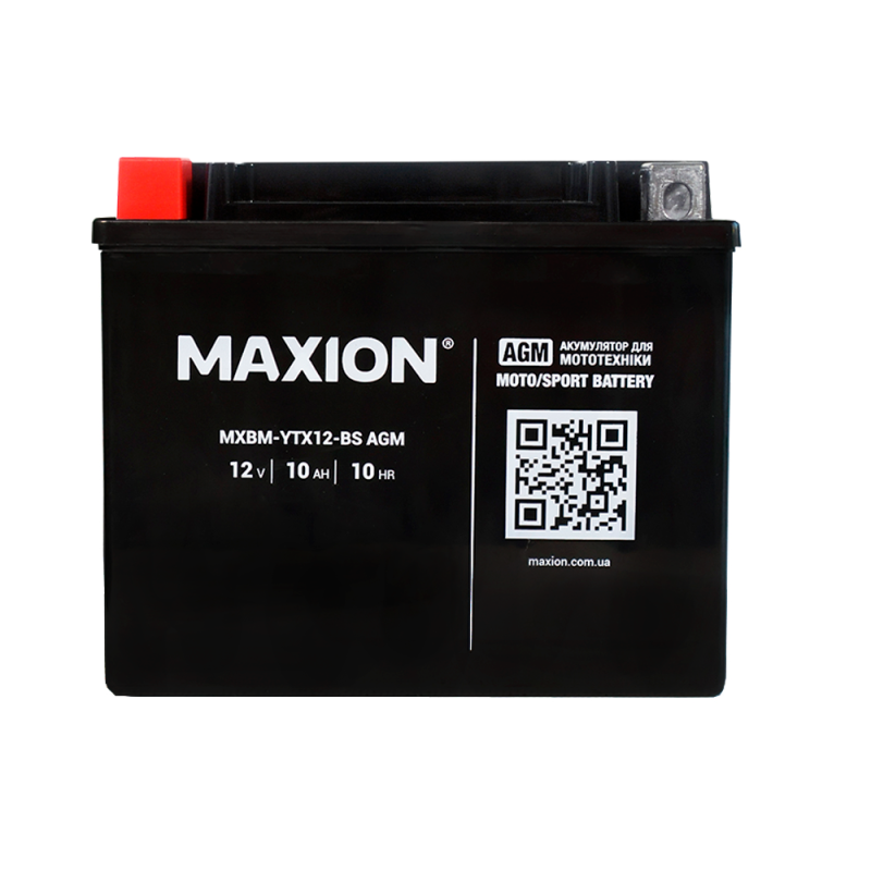 Мото акумулятор MAXION MXBM-YTX12-BS (12V, 10Ah, 180A, +/-)
