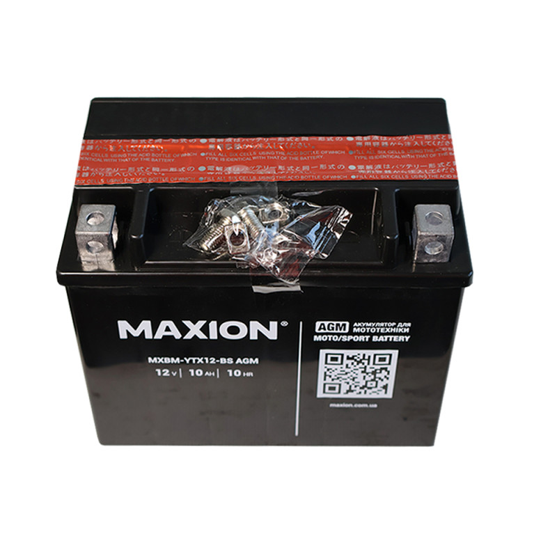 Мото акумулятор MAXION MXBM-YTX12-BS (12V, 10Ah, 180A, +/-)