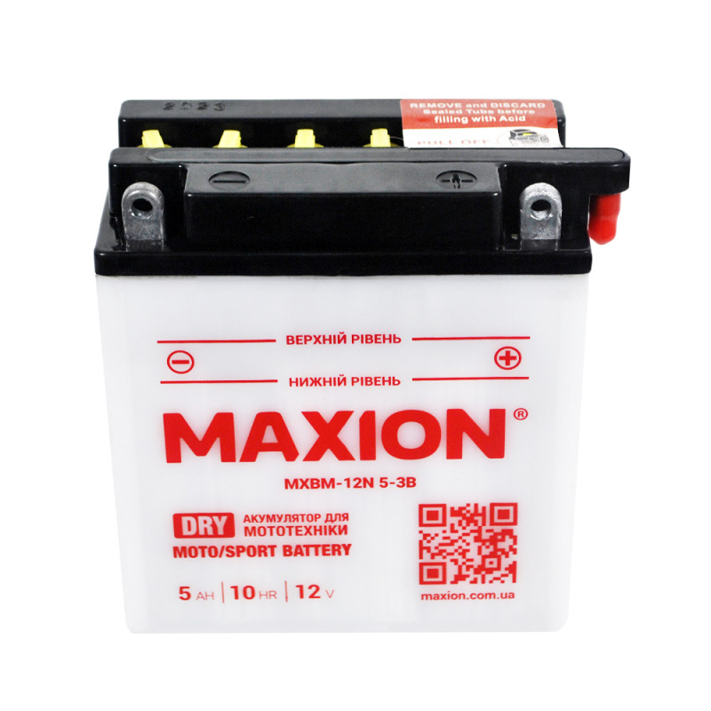 Мото акумулятор MAXION 12V 5A R+ (правий +) 12N 5-3B