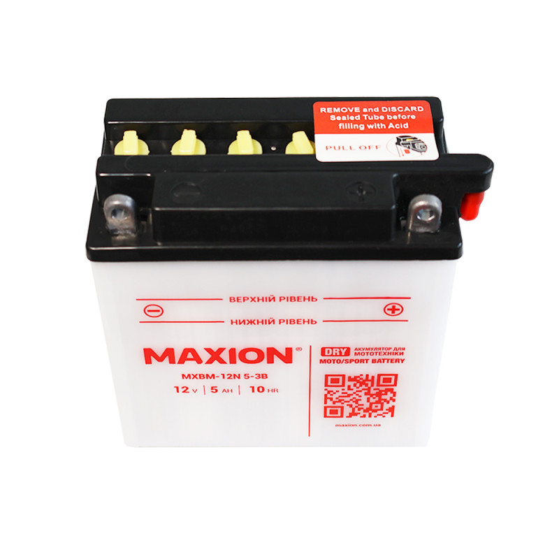 Мото акумулятор MAXION MXBM-12N5-3B (12V, 5Ah, 45A, -/+)