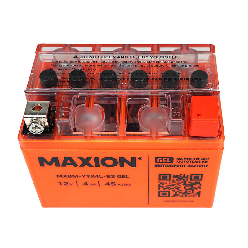 Мото акумулятор MAXION 24MXBM-YTX4L-BS GEL (12V, 4Ah, 45A, -/+)