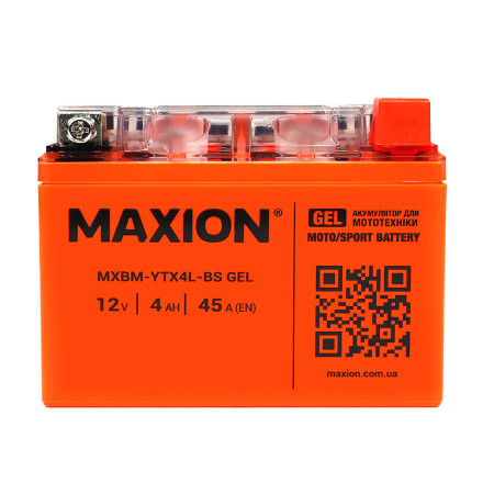 Мото акумулятор MAXION 24MXBM-YTX4L-BS GEL (12V, 4Ah, 45A, -/+)