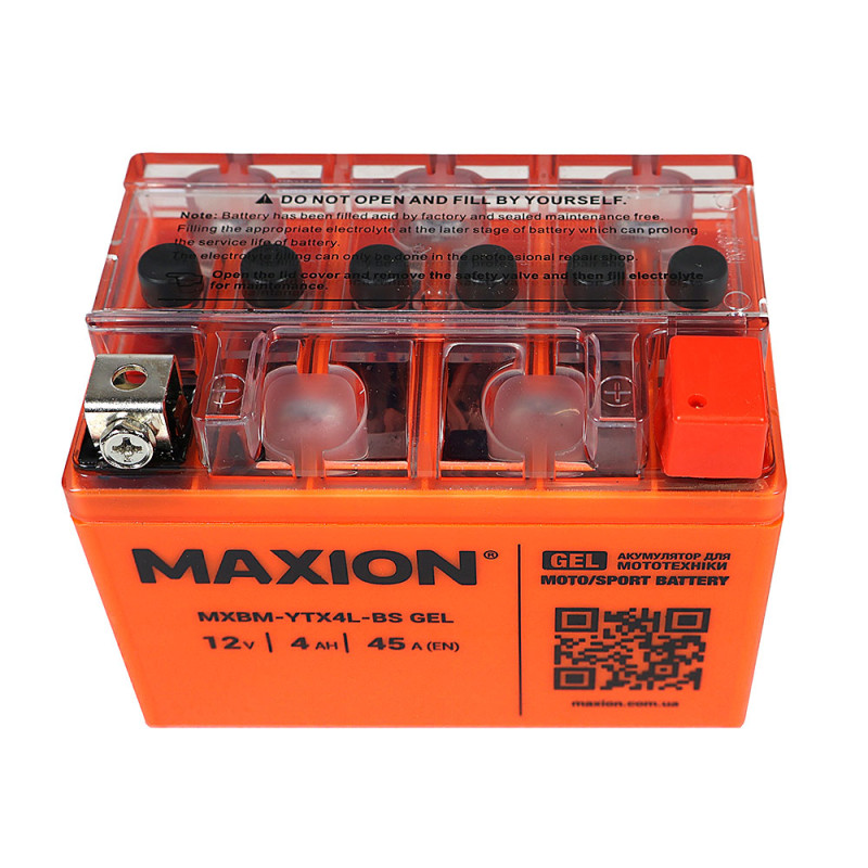 Мото акумулятор MAXION 24MXBM-YTX4L-BS GEL (12V, 4Ah, 45A, -/+)