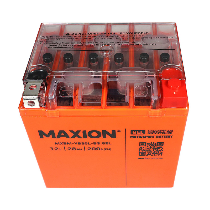 Мото акумулятор MAXION 24MXBM-YB30L-BS GEL (12V, 28Ah, 200A, -/+)