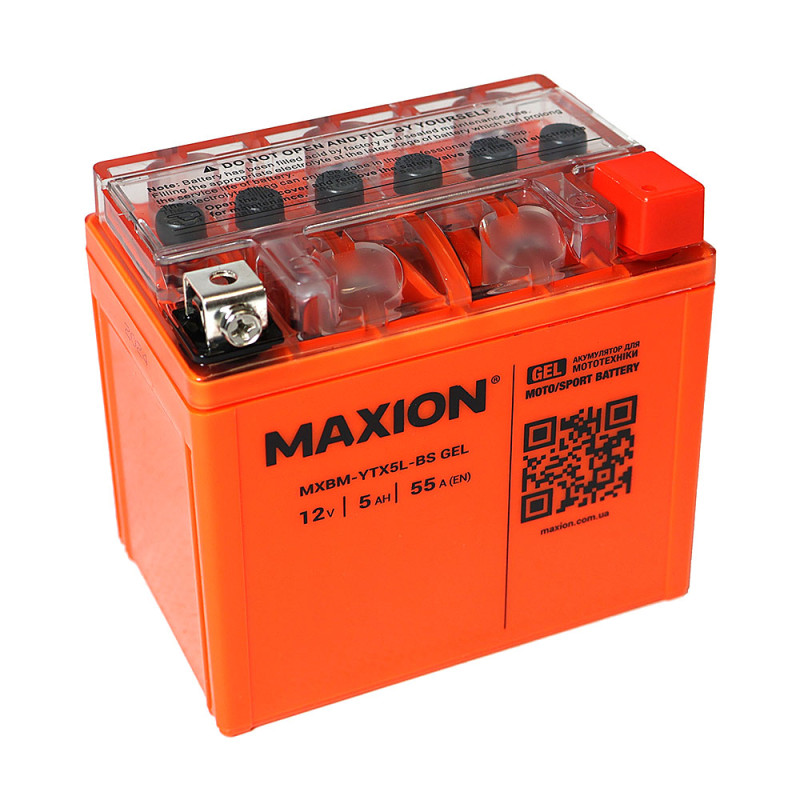 Мото акумулятор MAXION 24MXBM-YTX5L-BS GEL (12V, 5Ah, 55A, -/+)