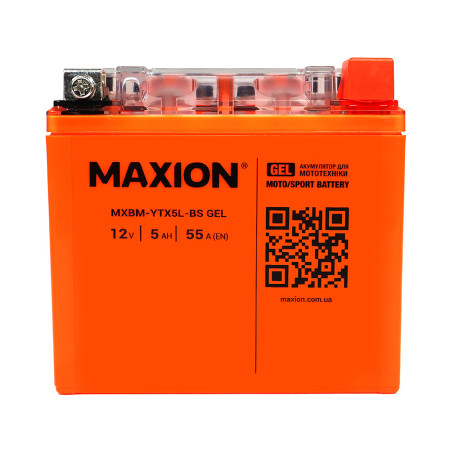Мото акумулятор MAXION 24MXBM-YTX5L-BS GEL (12V, 5Ah, 55A, -/+)