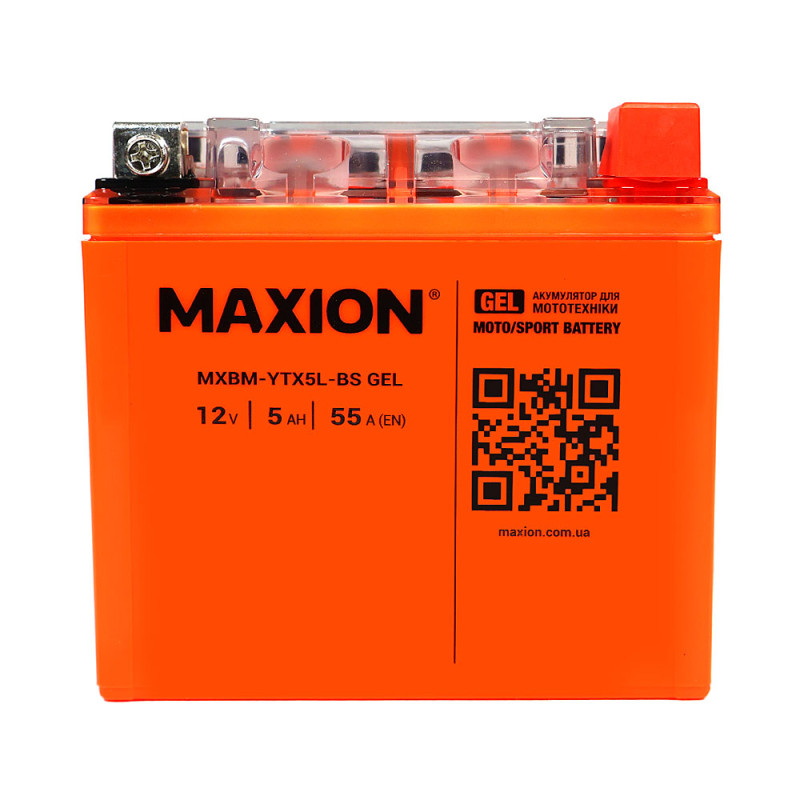 Мото акумулятор MAXION 24MXBM-YTX5L-BS GEL (12V, 5Ah, 55A, -/+)