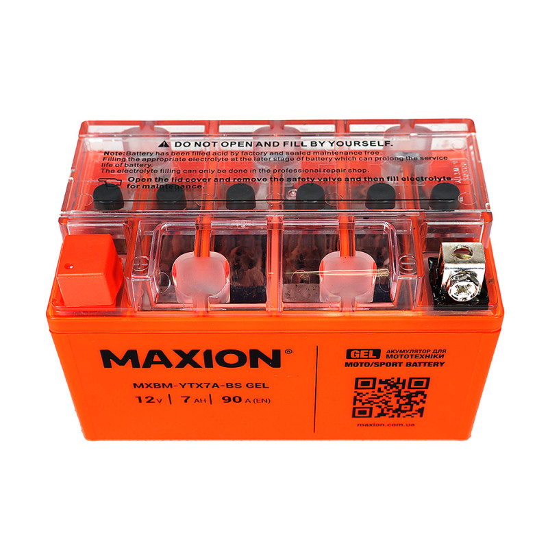 Мото акумулятор MAXION 24MXBM-YTX7A-BS GEL (12V, 7Ah, 90A, +/-)