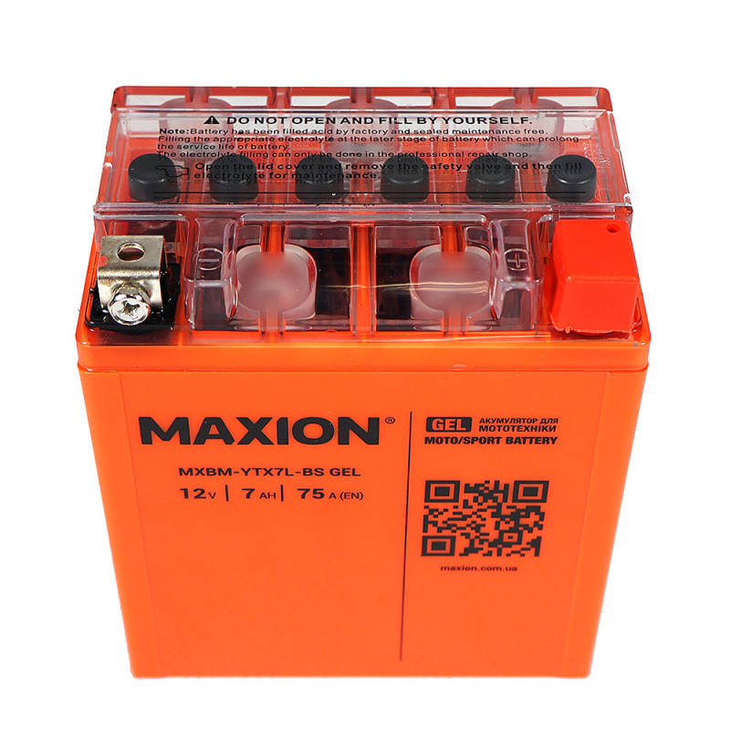 Мото акумулятор MAXION 24MXBM-YTX7L-BS GEL (12V, 7Ah, 75A, -/+)