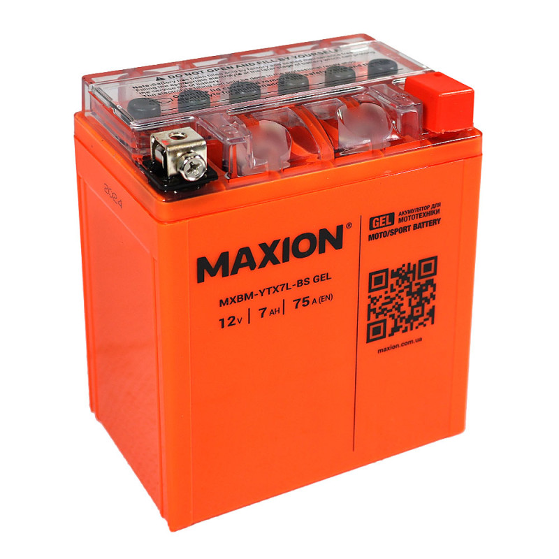 Мото акумулятор MAXION 24MXBM-YTX7L-BS GEL (12V, 7Ah, 75A, -/+)