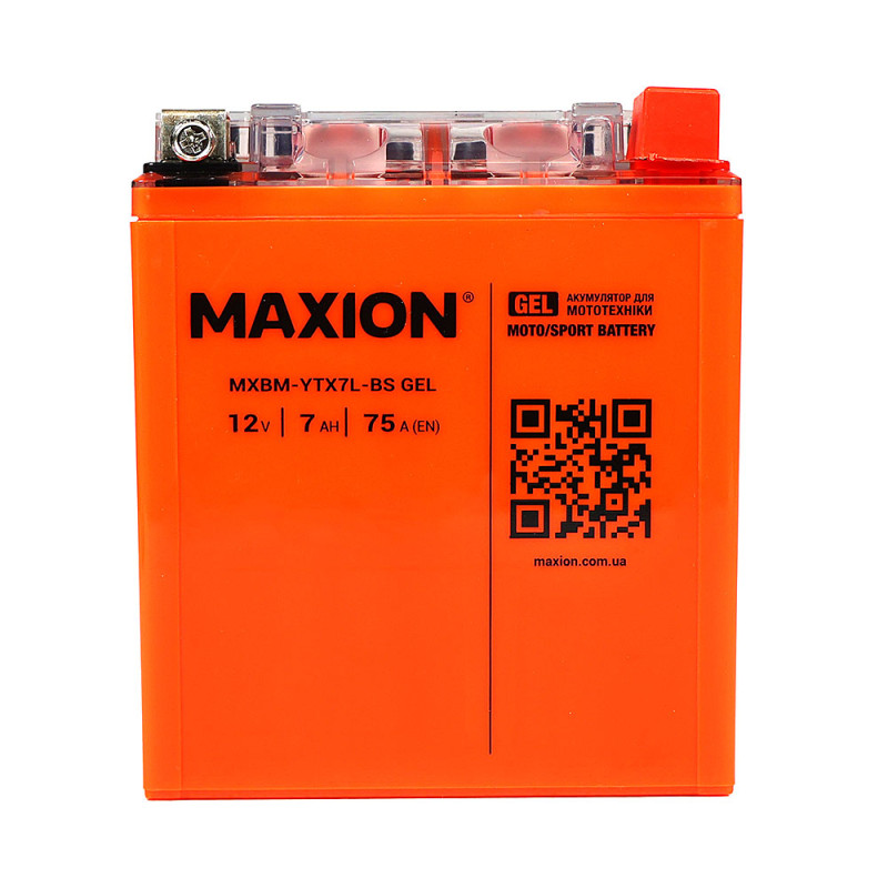 Мото акумулятор MAXION 24MXBM-YTX7L-BS GEL (12V, 7Ah, 75A, -/+)