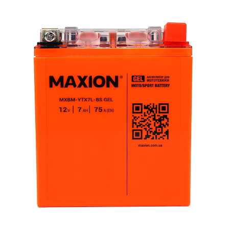 Мото акумулятор MAXION 24MXBM-YTX7L-BS GEL (12V, 7Ah, 75A, -/+)