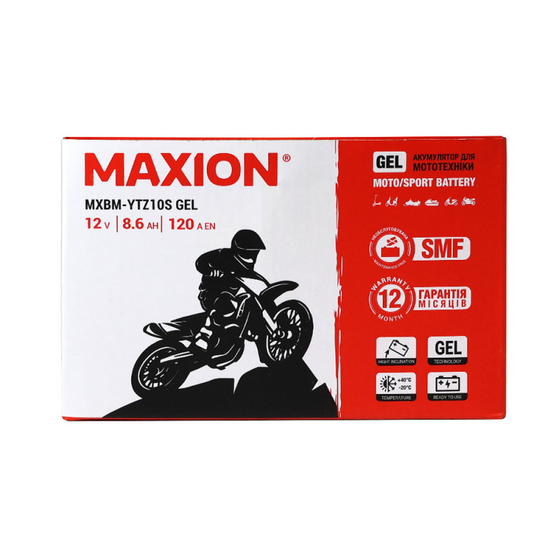 Мото акумулятор MAXION 24MXBM-YTZ10S GEL (12V, 8,6Ah, 120A, +/-)