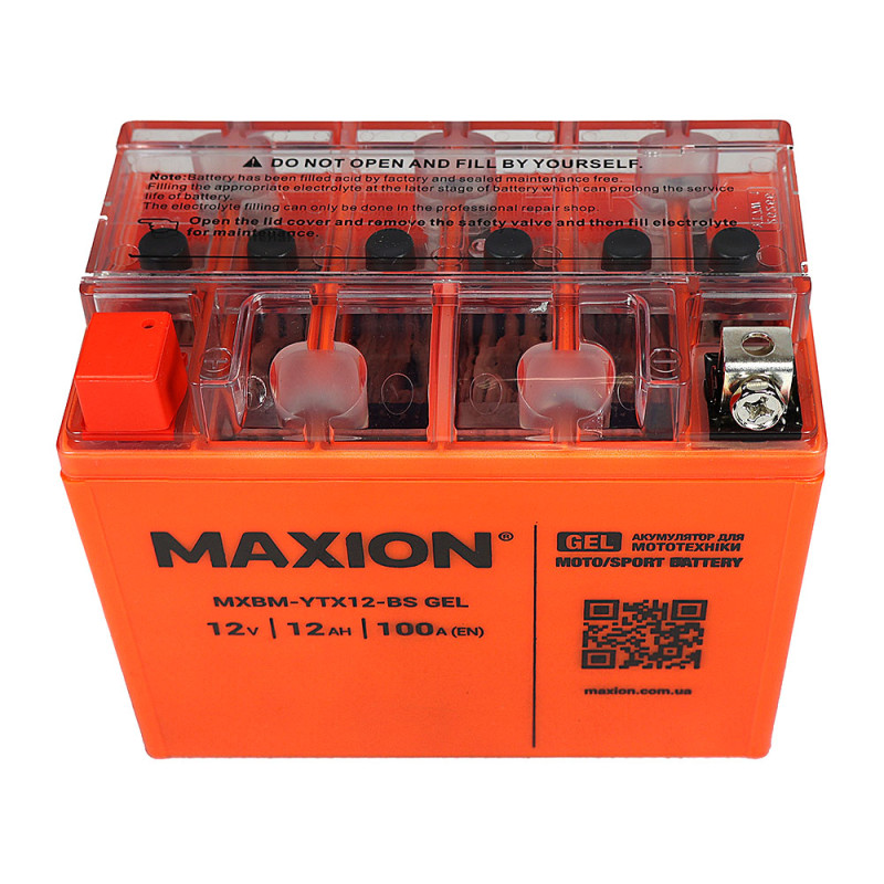 Мото акумулятор MAXION 24MXBM-YTX12-BS GEL (12V, 12Ah, 100A, +/-)