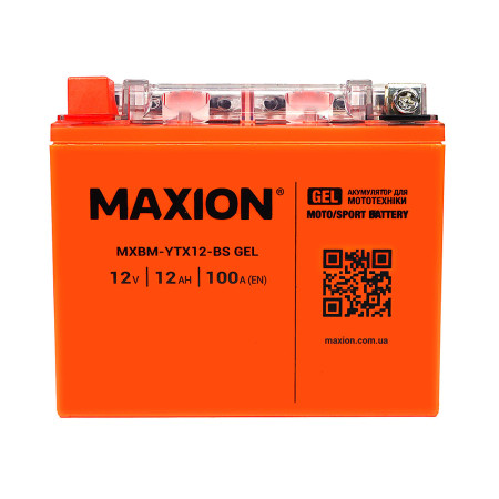 Мото акумулятор MAXION 24MXBM-YTX12-BS GEL (12V, 12Ah, 100A, +/-)