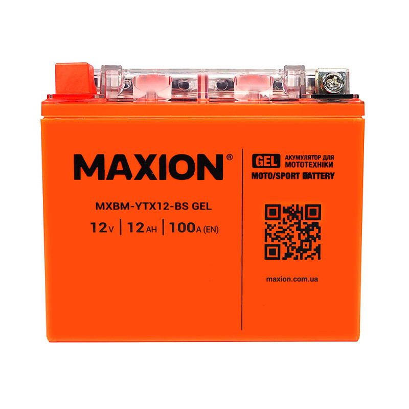 Мото акумулятор MAXION 24MXBM-YTX12-BS GEL (12V, 12Ah, 100A, +/-)