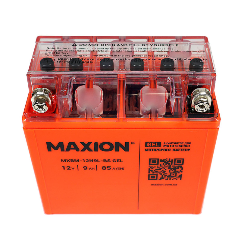 Мото акумулятор MAXION 24MXBM-12N9L-BS GEL (12V, 9Ah, 85A, +/-)