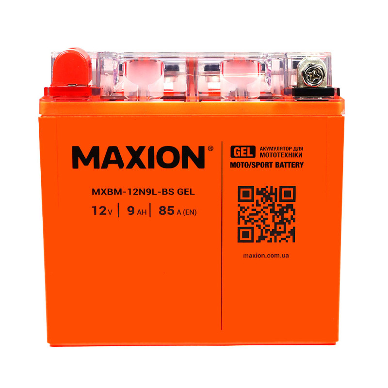 Мото акумулятор MAXION 24MXBM-12N9L-BS GEL (12V, 9Ah, 85A, +/-)