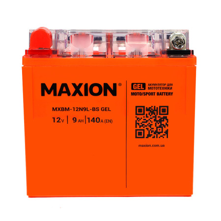 Мото акумулятор MAXION 24MXBM-12N9L-BS GEL (12V, 9Ah, 140A, +/-)
