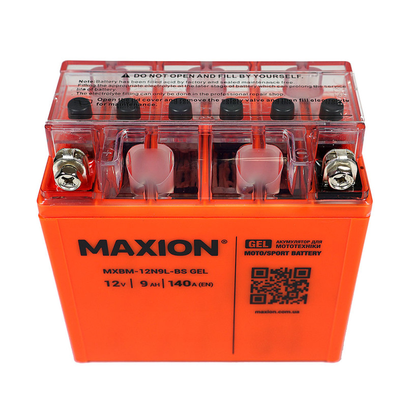 Мото акумулятор MAXION 24MXBM-12N9L-BS GEL (12V, 9Ah, 85A, +/-)