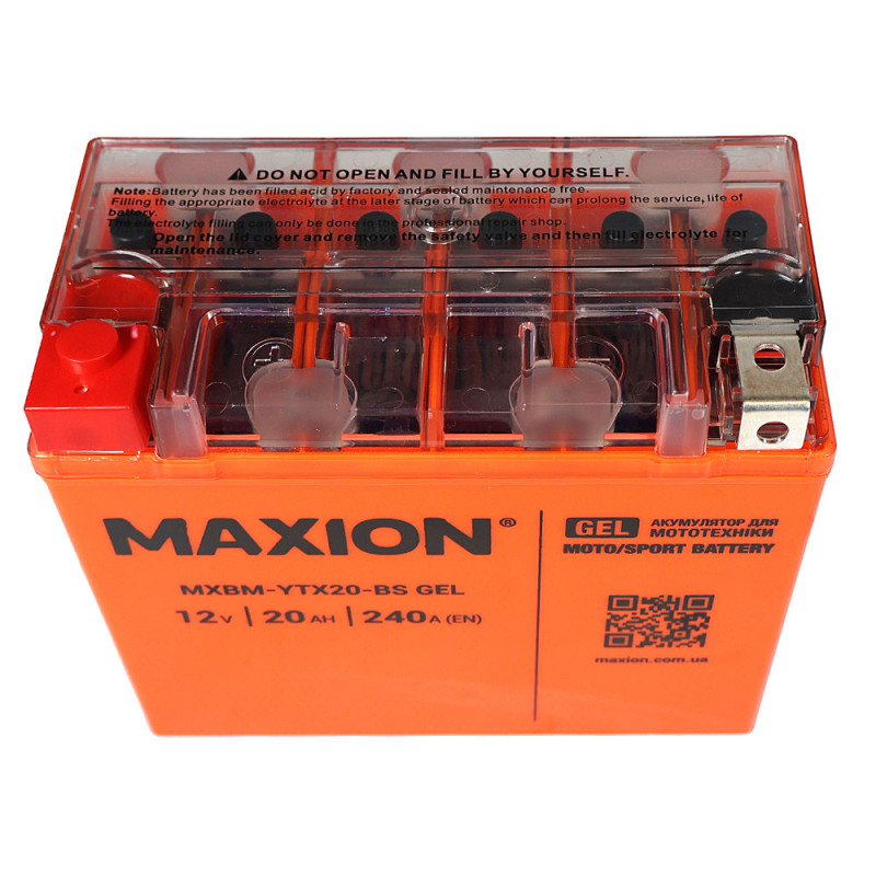 Мото акумулятор MAXION 24MXBM-YTX20-BS GEL (12V, 20Ah, 240A, +/-)