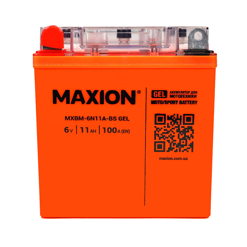 Мото акумулятор MAXION 24MXBM-6N11A-BS GEL (6V, 11Ah, 100A, +/-)
