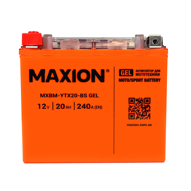 Мото акумулятор MAXION 24MXBM-YTX20-BS GEL (12V, 20Ah, 240A, +/-)