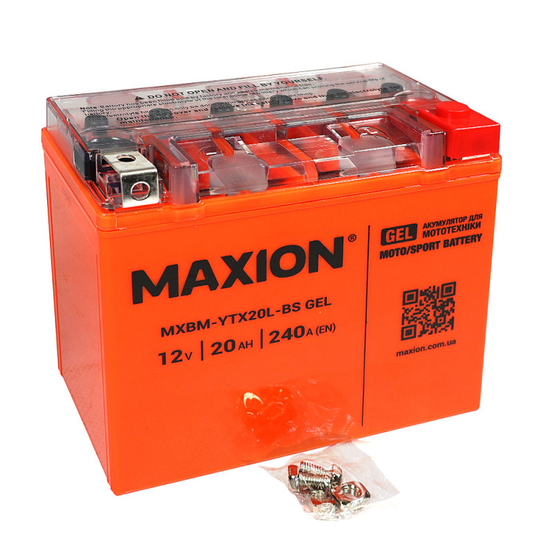 Мото акумулятор MAXION 24MXBM-YTX20L-BS GEL (12V, 20Ah, 240A, -/+)