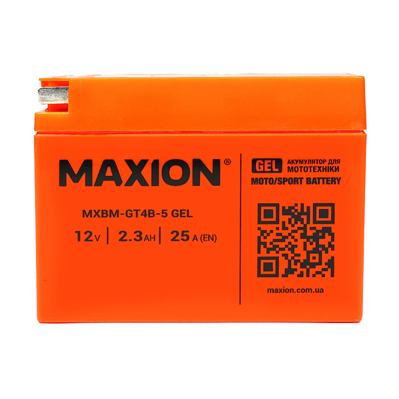Мото акумулятор MAXION 24MXBM-GT4B-5 GEL (12V, 2,3Ah, 25A, -/+)